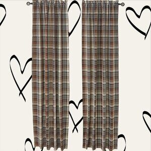 ❤️Love Offers! ⭐ New Park Designs Derby Lined Pair 72" X 84" Brown-Black-Cream